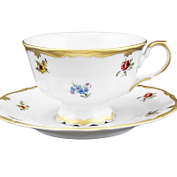 Набор чайных пар 220мл 6шт Мейсенский цветок Queen's Crown