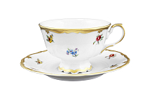 Набор чайных пар 220мл 6шт Мейсенский цветок Queen's Crown