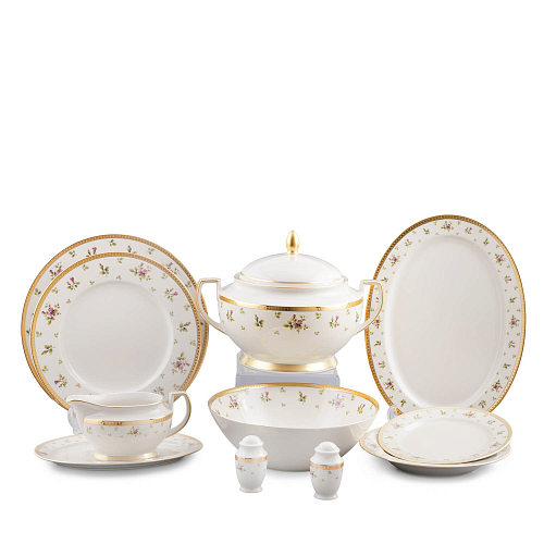Сервиз столовый 6пер 26пр с супником с тарелками Constanza Creme Primavera Gold