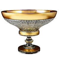 Фруктовница 30см н/н хрусталь с золотом Снежинка Crystal HeArt