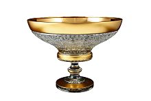 Фруктовница 30см н/н хрусталь с золотом Снежинка Crystal HeArt