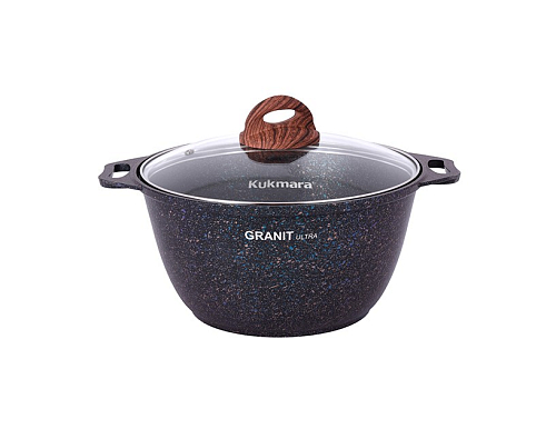 Кастрюля 3л со стекл. крышкой Granit ultra Blue Kukmara Кастрюля 3л со стекл. крышкой Granit ultra Blue Kukmara