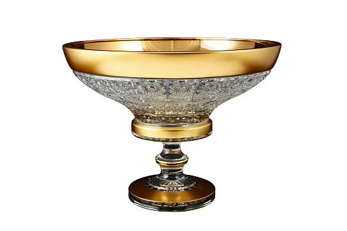 Фруктовница 30см н/н хрусталь с золотом Снежинка Crystal HeArt