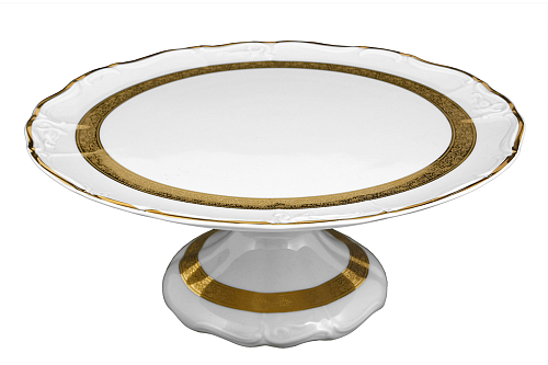 Тортница 32см н/н Золотая лента слоновая кость Мария Луиза Thun