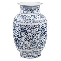 Ваза матовая овальная 33см  Blue & White