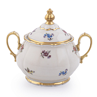 Сахарница Мейсенский цветок Слоновая кость Аристократ Queen's Crown