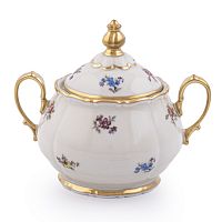 Сахарница Мейсенский цветок Слоновая кость Аристократ Queen's Crown