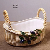 Корзинка декоративная 36см овальная с ручками Оливки Orgia