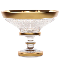 Конфетница 20см н/н хрусталь с золотом Снежинка Crystal HeArt