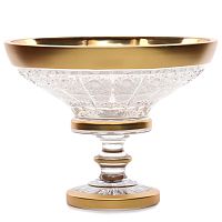 Конфетница 20см н/н хрусталь с золотом Снежинка Crystal HeArt