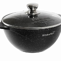 Казан 4,5л с крышкой Гранит black Induction Pro Мечта