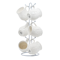 Набор кружек 350мл 6шт на подстав Птички на ветке Elan Gallery