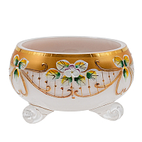 Конфетница 13см золото белый фон Star Crystal 