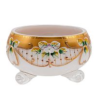 Конфетница 13см золото белый фон Star Crystal 