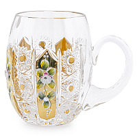Кружка 600мл хрусталь с золотом Снежинка