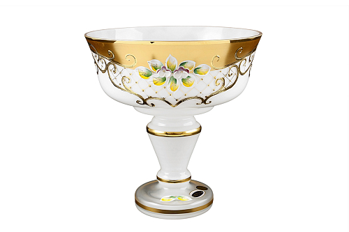 Конфетница 20см золото белый фон Star Crystal 
