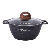 Кастрюля 2л со стекл. крышкой Granit ultra Blue Kukmara