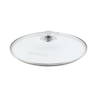 Крышка стеклянная 30см с ободком и ручкой из нерж. стали Кукмара