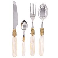 Набор столовых приборов 24пр Ischia Antique Gold Shampagne Steel Domus Design