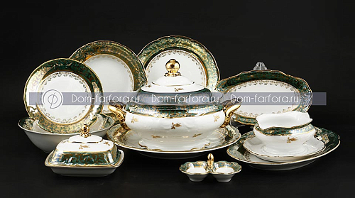 Сервиз столовый 6пер 27пр Фредерика Зеленый лист