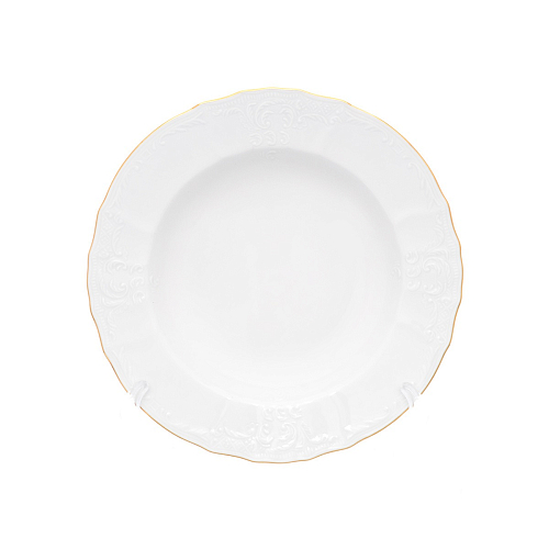 Набор тарелок 23см глубоких 6шт Белый узор Bernadotte Набор тарелок 23см глубоких 6шт Белый узор Bernadotte