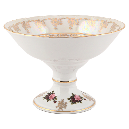 Фруктовница 25см на ножке Аристократ Роза Фруктовница 25см на ножке Аристократ Роза