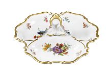 Кабаретница 24см 3секции Мейсенский букет Queen's Crown