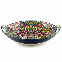 Блюдо 22,5см с ручками синий Arabesque 