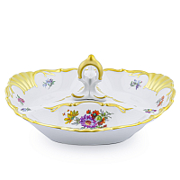 Кабаретница 26см 3секции Мейсенский букет Queen's Crown