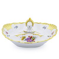 Кабаретница 26см 3секции Мейсенский букет Queen's Crown