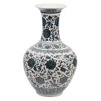 Ваза матовая с узкис горлом 33см Blue & White