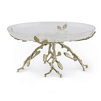 Тортница 30,5*30,5*12,5см большая Серебро Белый обгез Taj Glass