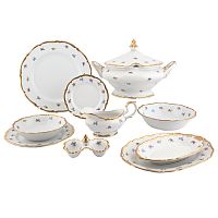 Сервиз столовый 6пер 26пр с супником с салат-ми без масленки Мейсенский цветок Queen's Crown