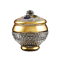 Конфетница 8см с крышкой хрусталь с золотом Фелиция Crystal HeArt