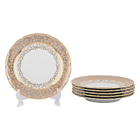 Набор тарелок 21см 6шт Аристократ Бежевый лист