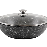 Сотейник 30см со с/ручками и со стек. кр Темный мрамор Кукмара