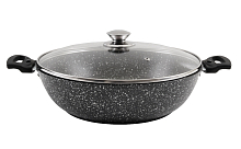 Сотейник 30см со с/ручками и со стек. кр Темный мрамор Кукмара