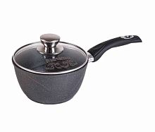 Ковш 1,7л с ручкой и стек. крышкой Гранит black Мечта