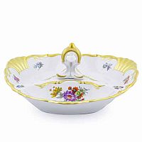 Кабаретница 26см 3секции Мейсенский букет Queen's Crown