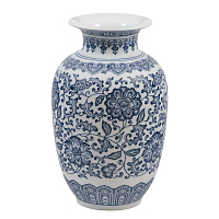 Ваза матовая овальная 25см Blue & White