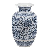 Ваза матовая овальная 25см Blue & White
