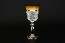 Набор фужеров 220мл 6шт хрусталь с золотом