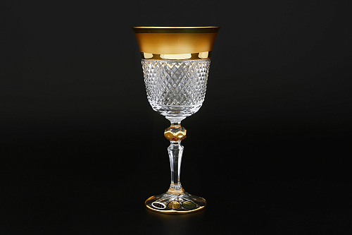 Набор фужеров 220мл 6шт хрусталь с золотом