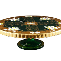 Тортница на ножке зеленая лепка Star Crystal