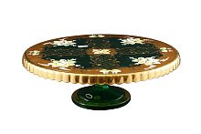 Тортница на ножке зеленая лепка Star Crystal