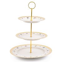 Горка 3этажа 1шт Flowers Gold Constanza Creme Falkenporzellan