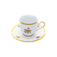 Набор кофейных пар 110мл 6шт  Золотая Роза Queen's Crown