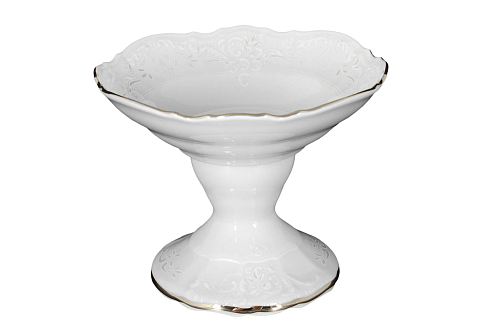 Конфетница н/н 13см Платиновый узор слоновая кость Bernadotte
