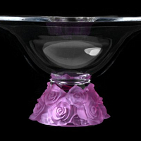 Фруктовница 35,5см Розы розовая ножка Crystalite Bohemia