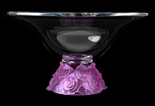 Фруктовница 35,5см Розы розовая ножка Crystalite Bohemia